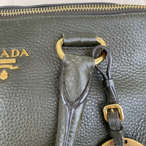 PRADA top handle pebble leather handbag - Picture 8 of 14
